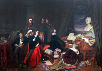 Liszt at the Piano by Josef Danhauser